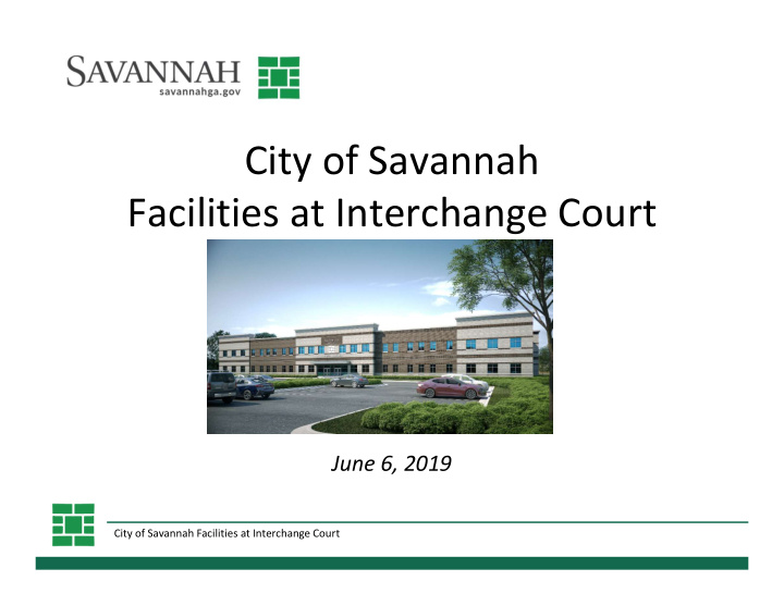 city of savannah facilities at interchange court