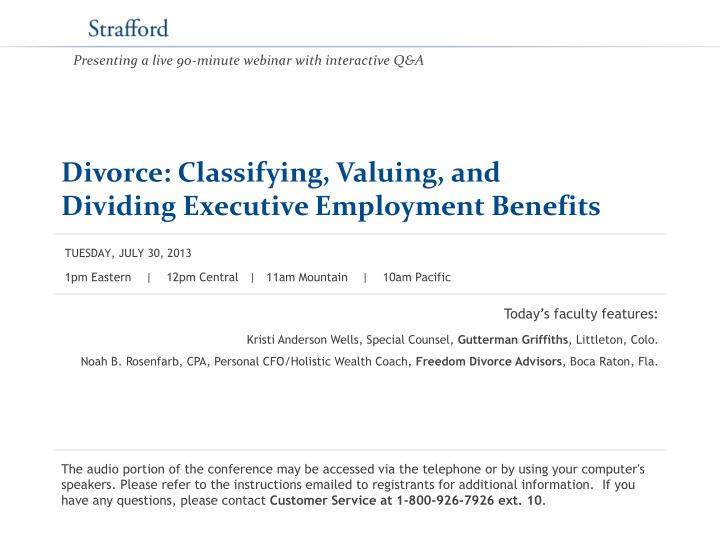 divorce classifying valuing and dividing executive