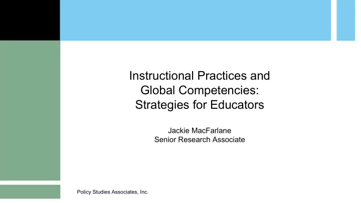instructional practices and global competencies