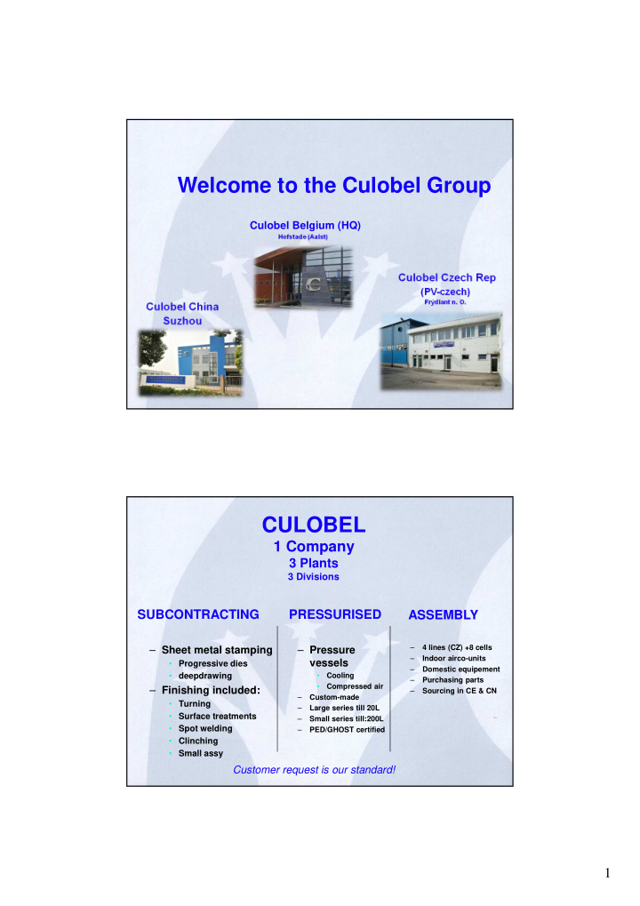 welcome to the culobel group