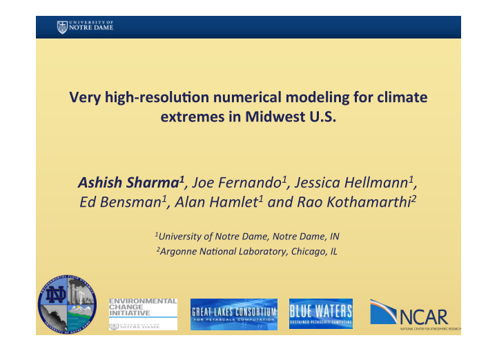 very high resolu on numerical modeling for climate