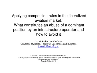 aviation market:  What constitutes an abuse of a dominant  position by an infrastructure operator