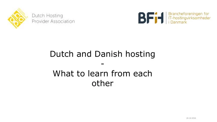 what to learn from each other