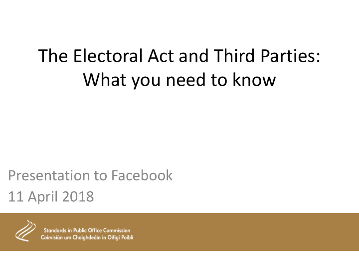the electoral act and third parties