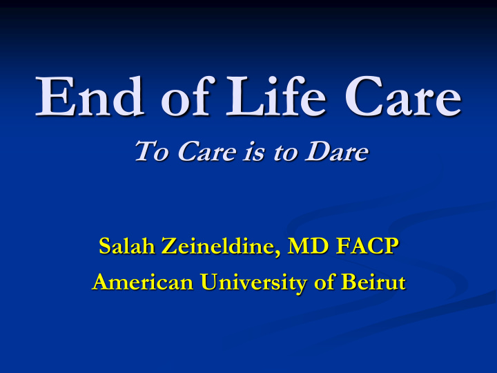 end of life care