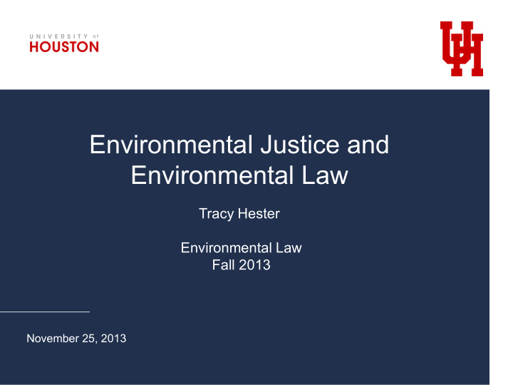 environmental justice and environmental law