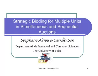 Strategic Bidding for Multiple Units  in Simultaneous and Sequential  Auctions  Stphane Airiau