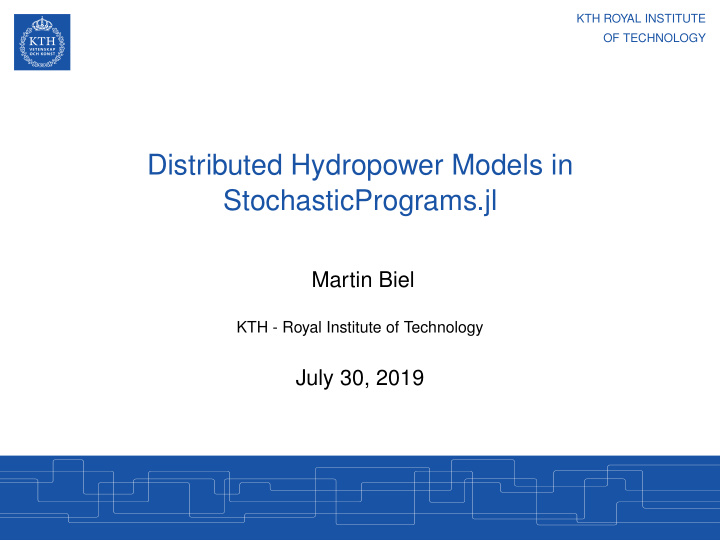 distributed hydropower models in stochasticprograms jl