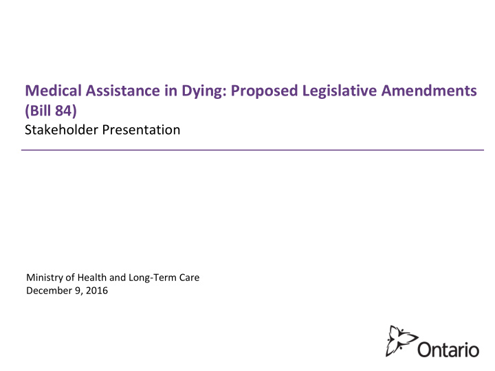 medical assistance in dying proposed legislative