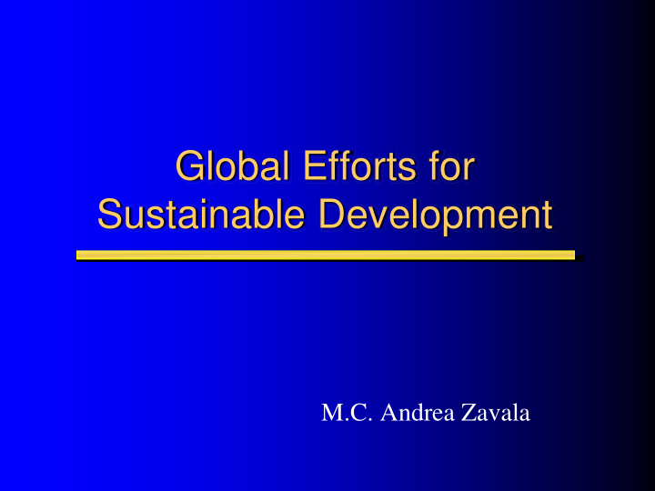 global efforts for sustainable development