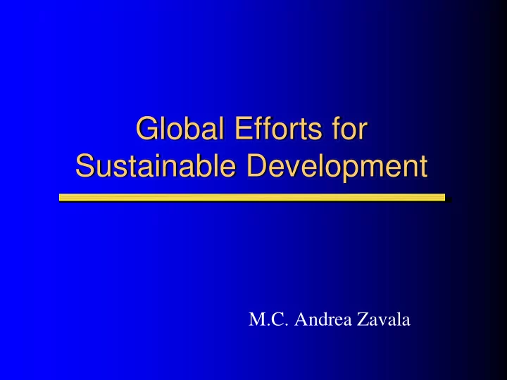 global efforts for sustainable development