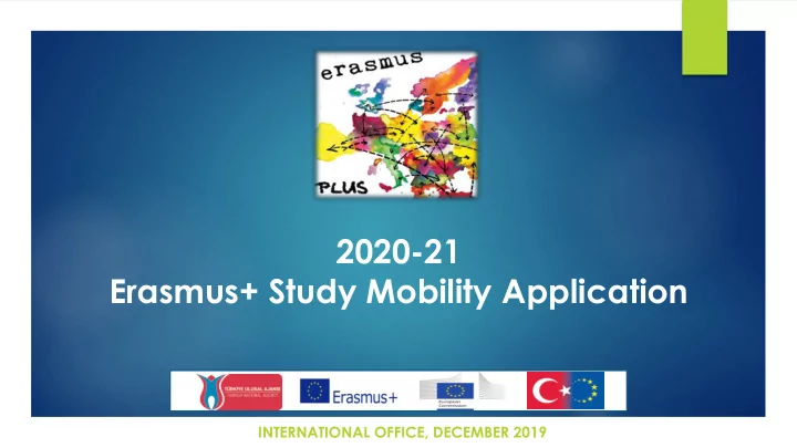 erasmus study mobility application