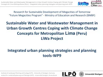 Sustainable Water and Wastewater Management in  Urban Growth Centres Coping with Climate Change