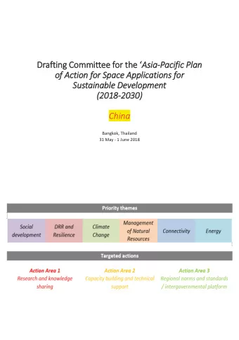 Drafting Committee for the  Asia-Pacific Plan  of Action for Space Applications for  Sustainable