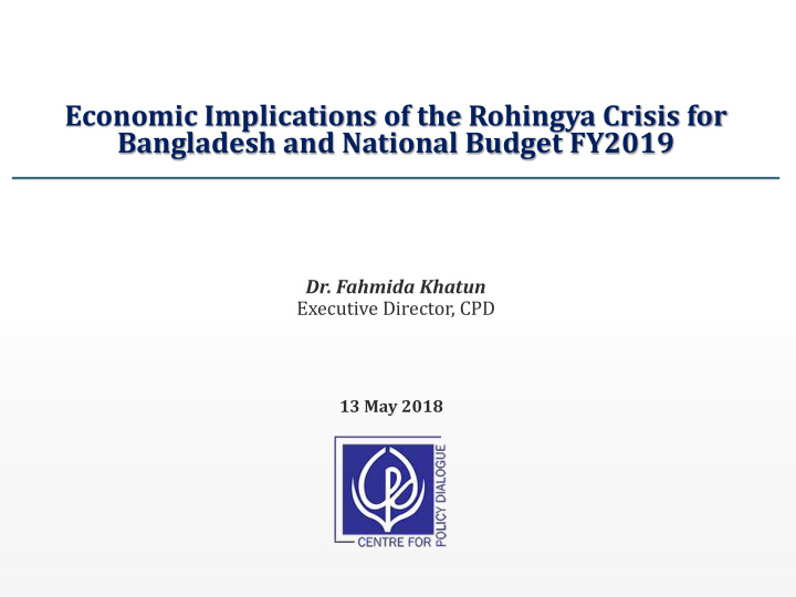 economic implications of the rohingya crisis for