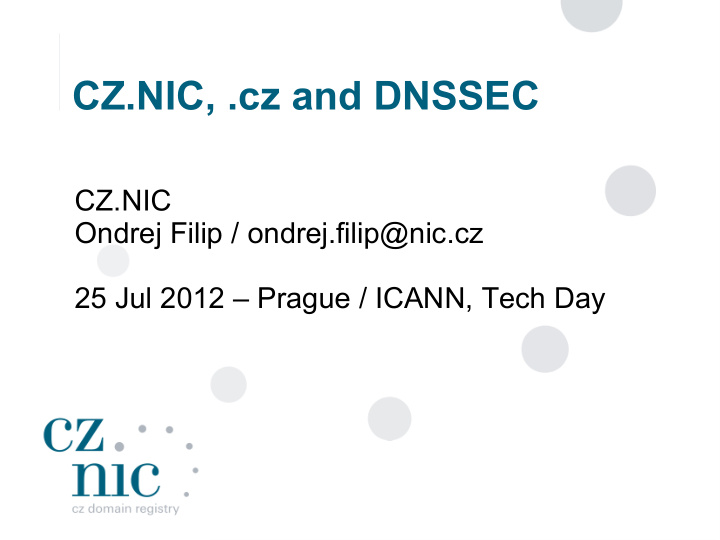 cz nic cz and dnssec