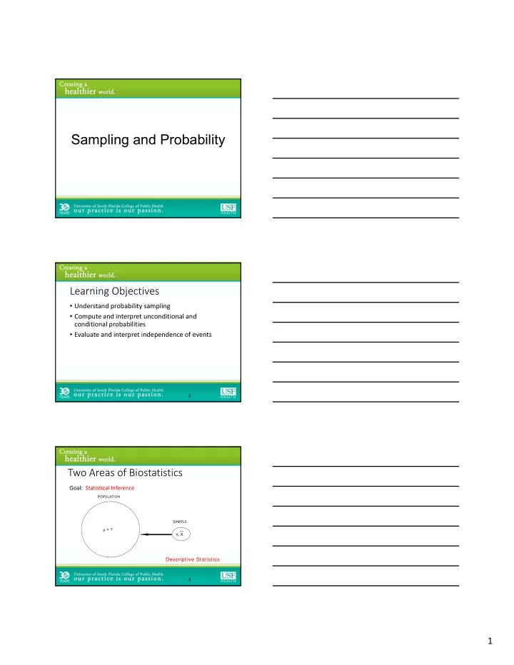 sampling and probability