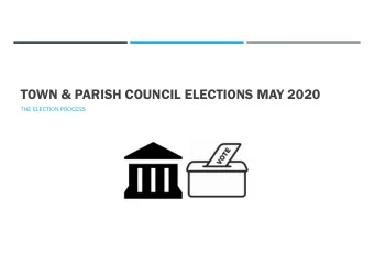 TOWN &amp; PARISH COUNCIL ELECTIONS MAY 2020  THE ELECTION PROCESS  TOWN &amp; PARISH COUNCIL