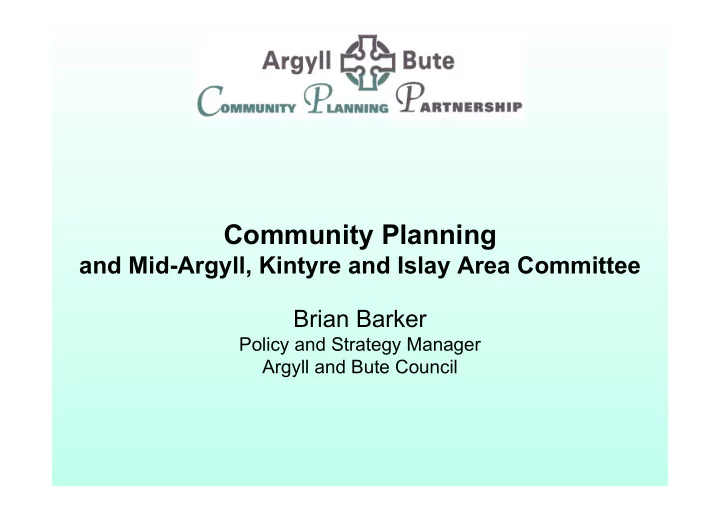 community planning