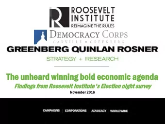 Th  The  e unhea  eard  d win  innin  ning  g bol  old ec  econ  onom  omic  ic age  genda