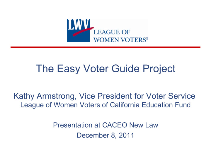 the easy voter guide project