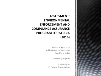 and Environmental Protection  Republic of Serbia  US Embassy Belgrade  Clayton Miller  US Embassy