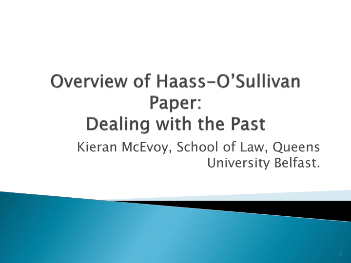 kieran mcevoy school of law queens university belfast