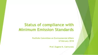 Status of compliance with  Minimum Emission Standards  Portfolio Committee on Environmental Affairs