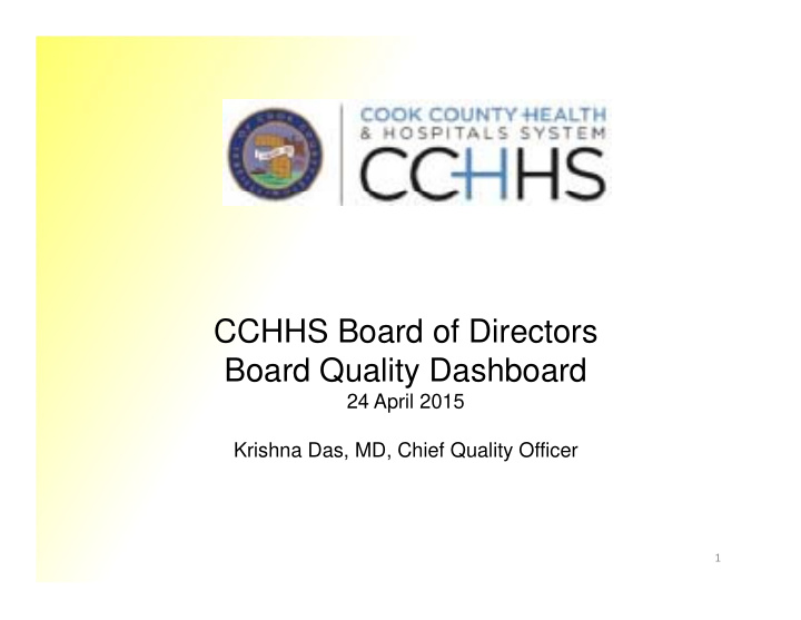 cchhs board of directors board quality dashboard