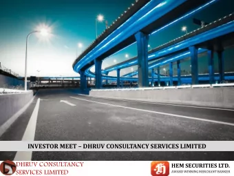 INVESTOR MEET  DHRUV CONSULTANCY SERVICES LIMITED  DHRUV CONSULTANCY  HEM SECURITIES LTD.  AWARD