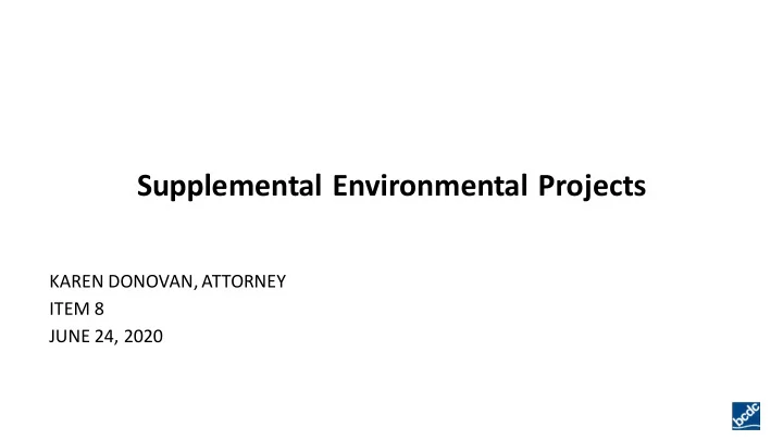 supplemental environmental projects