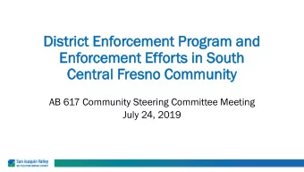 Di  District  strict En  Enfor  orcement  cement Prog  ogram  ram and  nd  En  Enfor  orcement