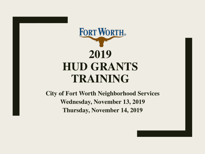 2019 hud grants training