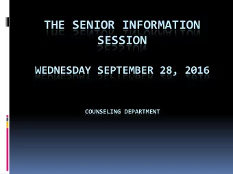WEDNESDAY SEPTEMBER 28, 2016  COUNSELING DEPARTMENT  GRADUATION REQUIREMENTS  4 years ELA- 9 th