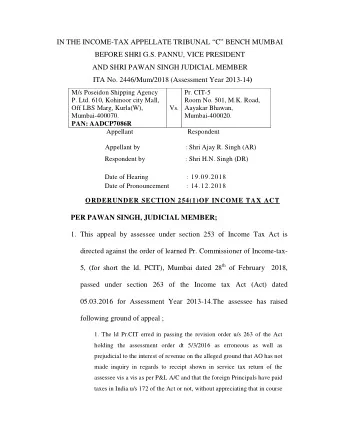 IN THE INCOME-TAX APPELLATE TRIBUNAL C BENCH MUMBAI  BEFORE SHRI G.S. PANNU, VICE PRESIDENT