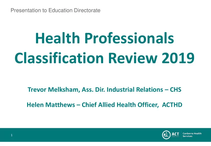 health professionals