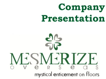 Company  Presentation  The Man  I ,Bhupender Sharma , A well known name in floor covering