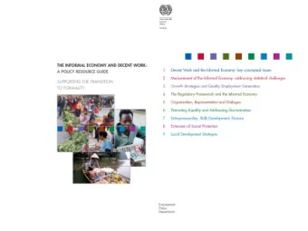 From informal sector to informal  economy  2002 International Labour conference    Analytical