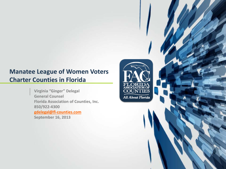 manatee league of women voters charter counties in florida