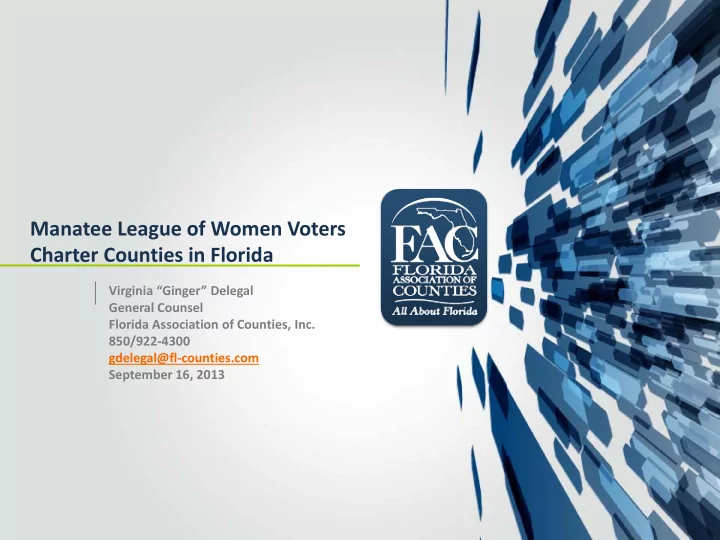 manatee league of women voters charter counties in florida