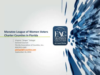 Manatee League of Women Voters Charter Counties in Florida Virginia Ginger Delegal General