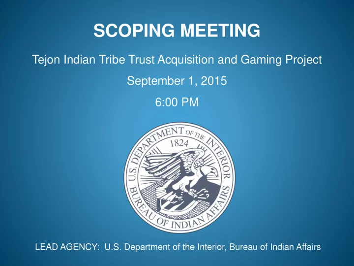 scoping meeting