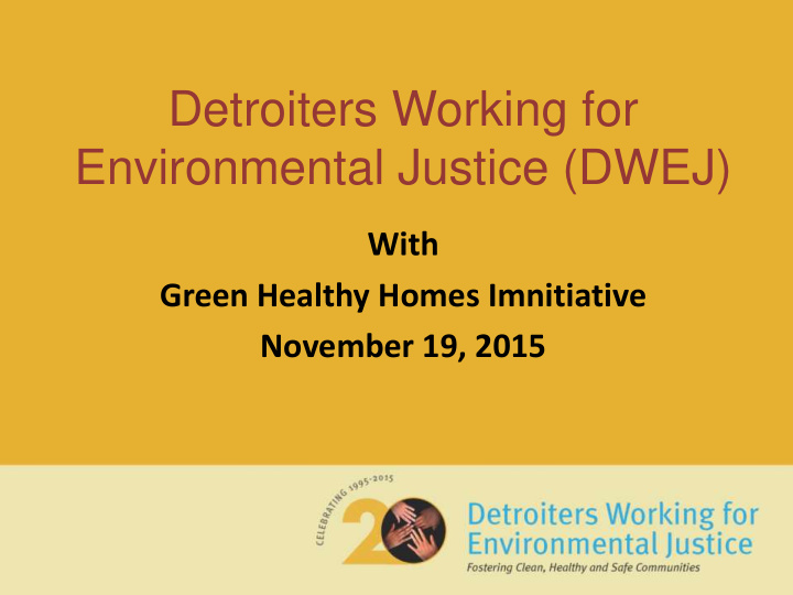 environmental justice dwej