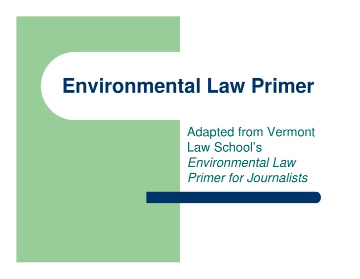 environmental law primer