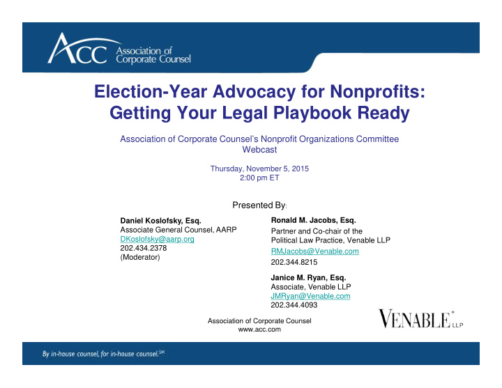 election year advocacy for nonprofits getting your legal