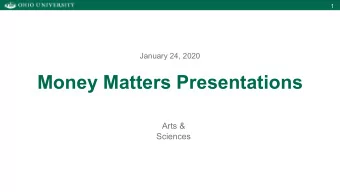 Money Matters Presentations  Arts &amp;  Sciences  2  Institutional Revenues  State Appropriations