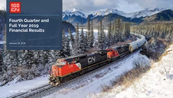Full Year 2019  Financial Results  January 28, 2020  TSX: CNR     NYSE: CNI  Forward-Looking