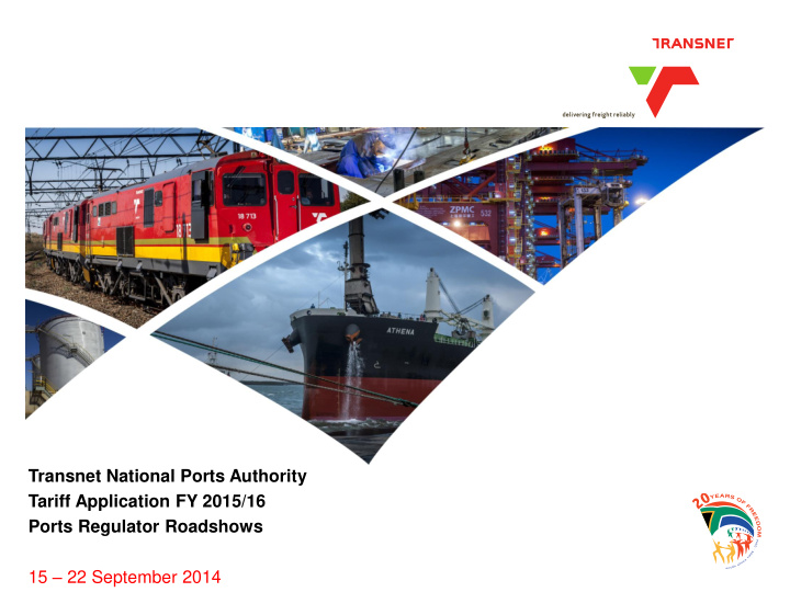 transnet national ports authority tariff application fy