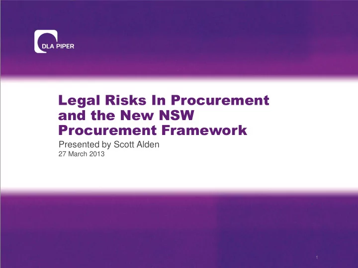 and the new nsw procurement framework