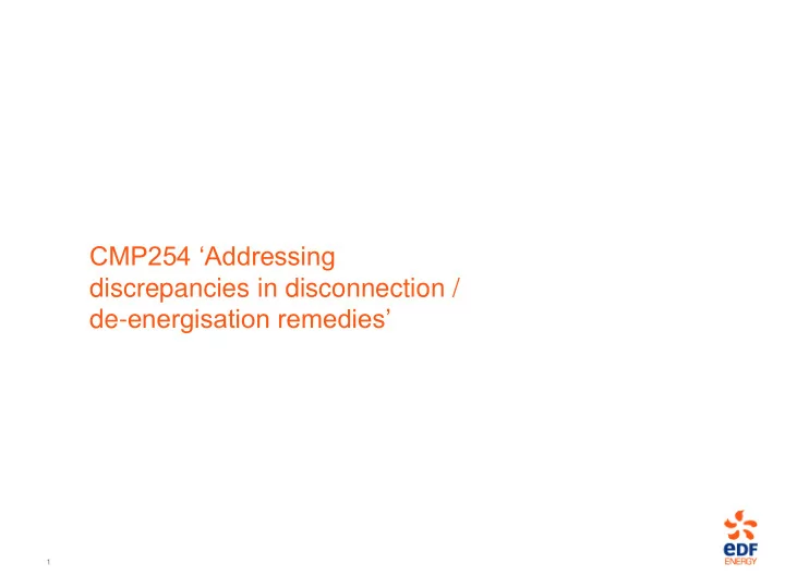 discrepancies in disconnection